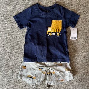 NWT Carter’s truck shorts and matching shirt 9 months